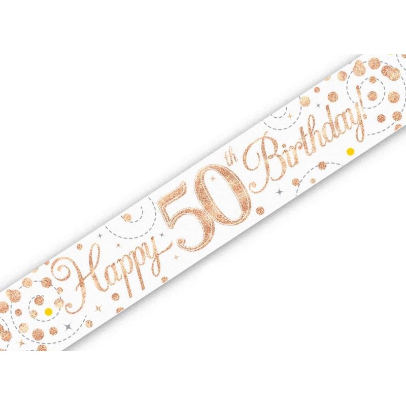 Sparkling Fizz Happy 50th Birthday Banner