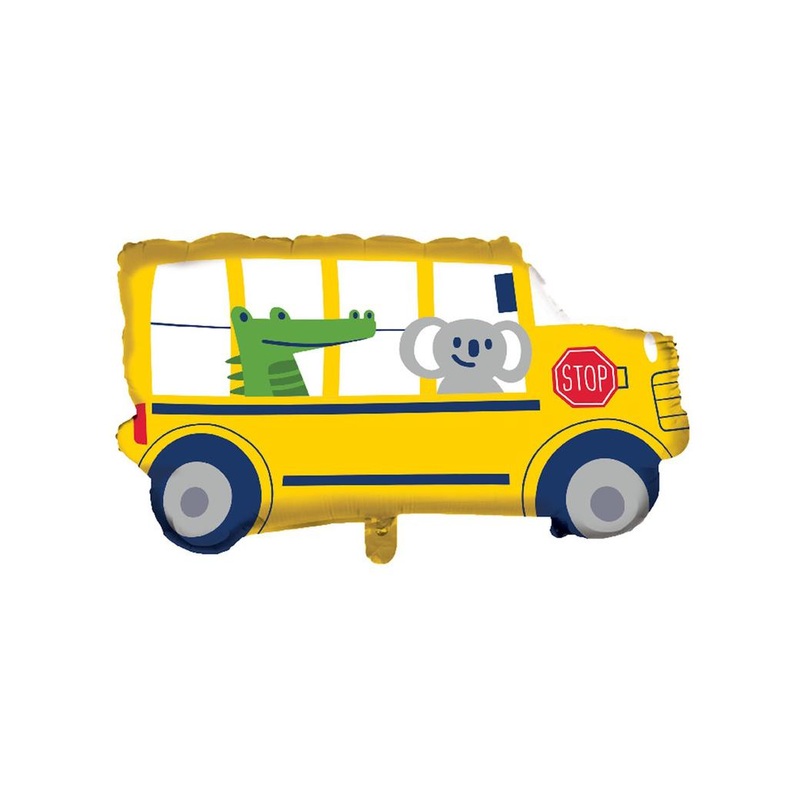 Transportation Time Bus Shaped Foil Balloon