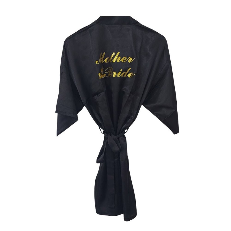 Black Satin Bridal Robe - Mother of the Bride