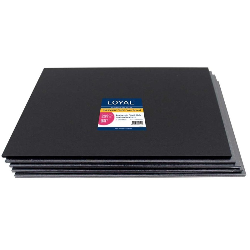 LOYAL Black Masonite Rectangle Cake Board 18 x 14in