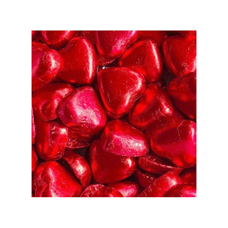 Milk Chocolate Hearts 10pk - Red