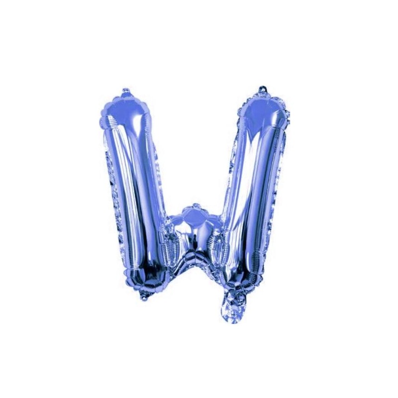 Mini Blue Foil Balloon - Letter W