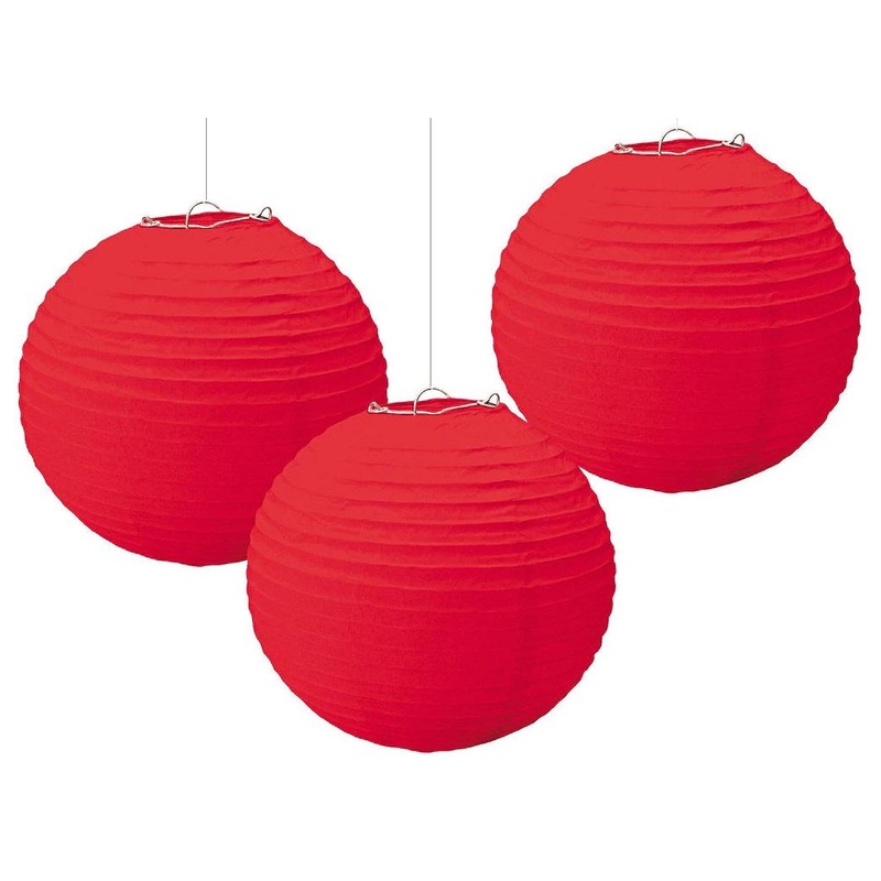 Paper Lanterns 3pk Red