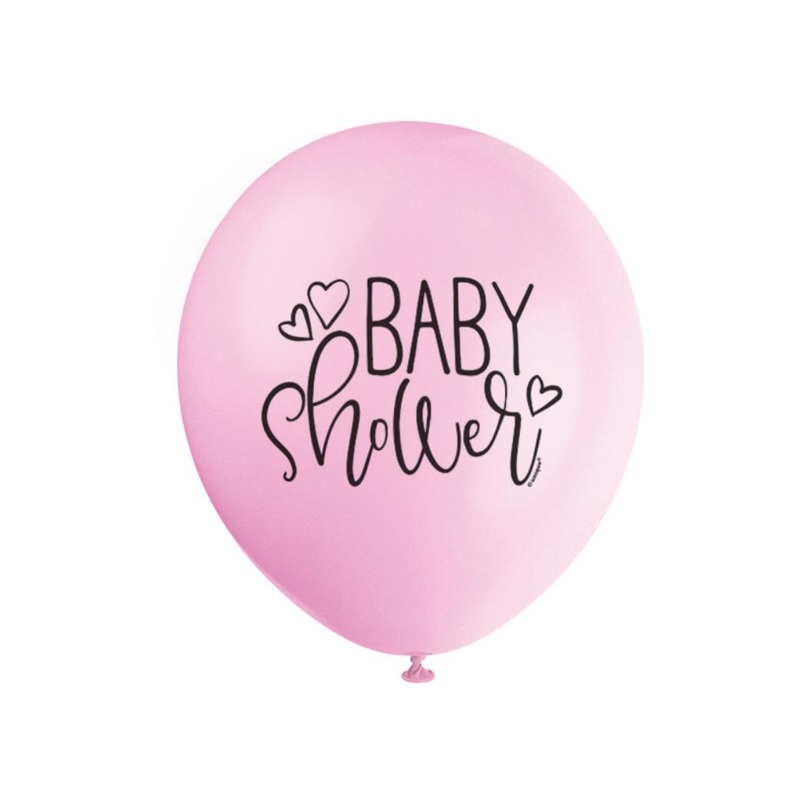 Pink Baby Shower Balloons 8pk