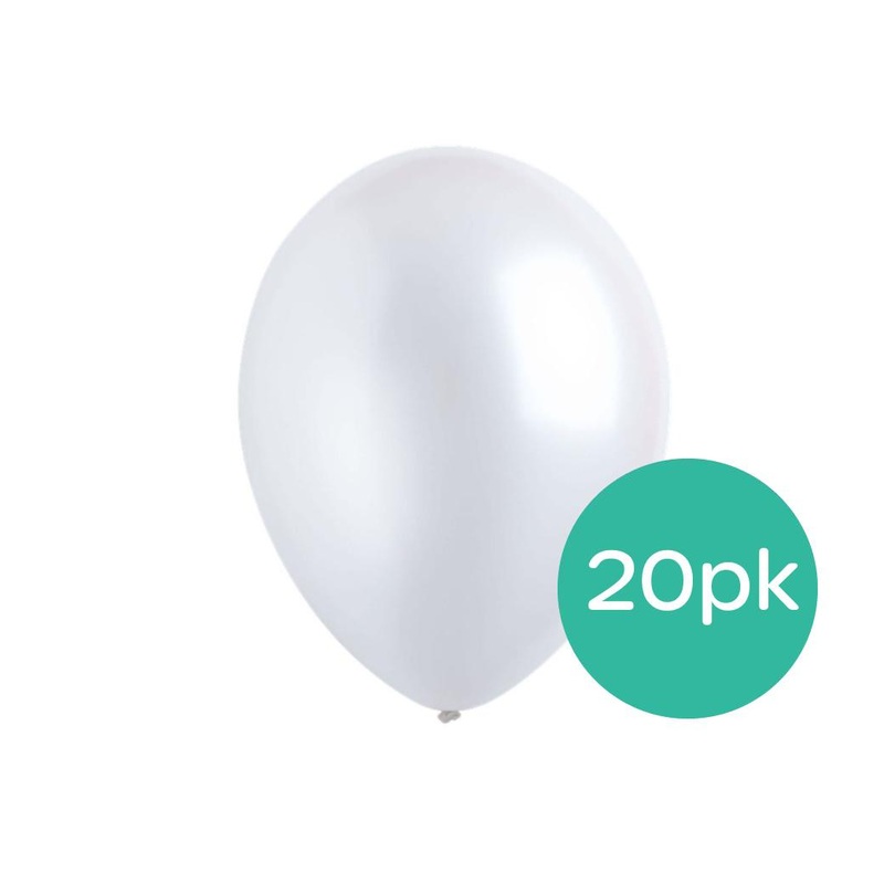 Value Balloons 20pk - Pearl White