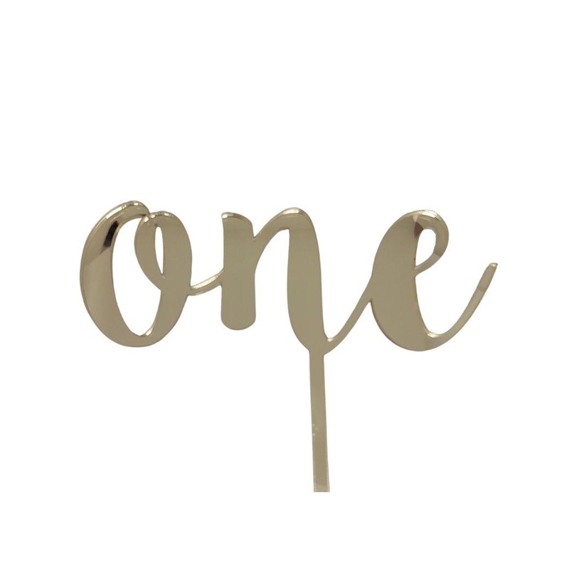 One Cake Topper - Gold