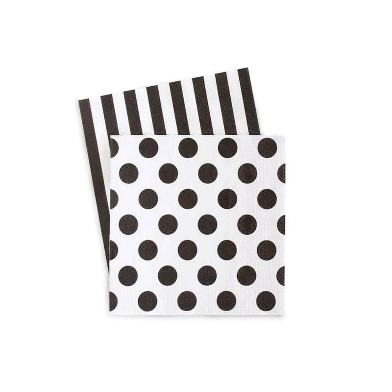 Paper Eskimo Beverage Napkins 20pk - Black Tie