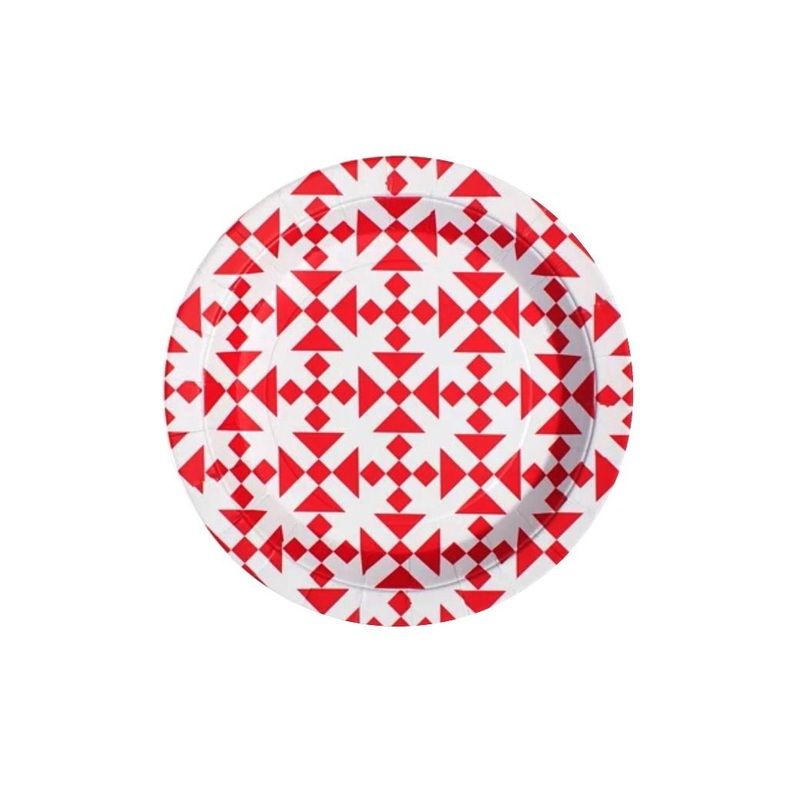 Paper Eskimo Dessert Plates - Aztec Red