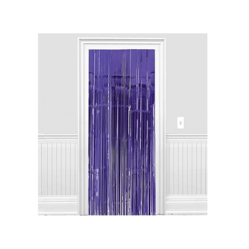 Purple Foil Fringe Door Curtain