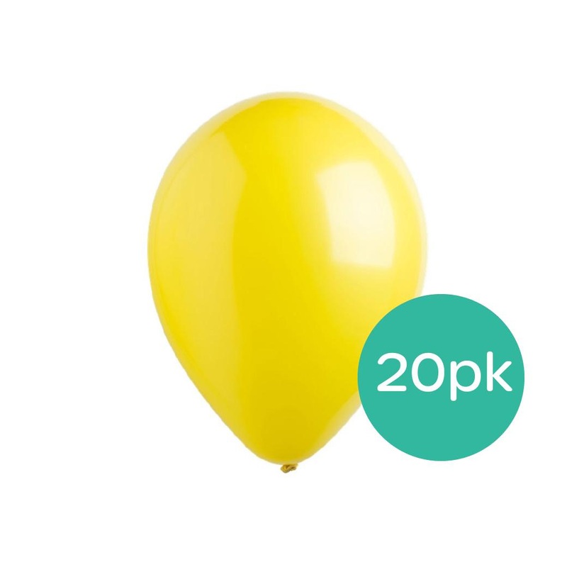 Value Balloons 20pk - Yellow